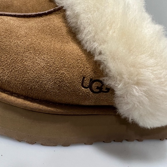 UGG DISQUETTE Platform Slippers 1122550 CHESTNUT Women’s Size 6. - Picture 2 of 7